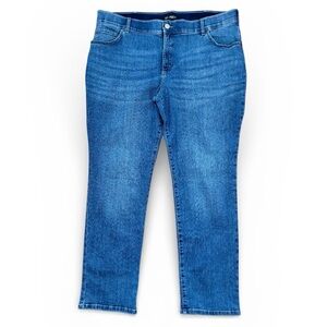Lee Plus Modern Series Curvy Fit Mid-Rise Straight Leg Jeans Women Size 22W Long